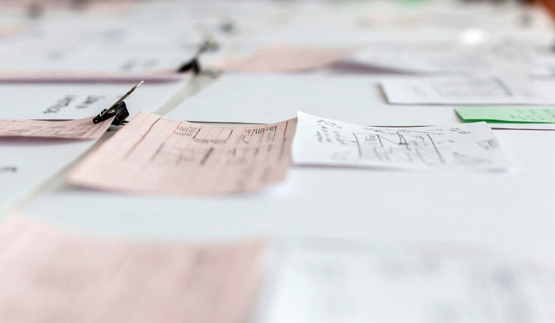 author brainstorming ideas on paper