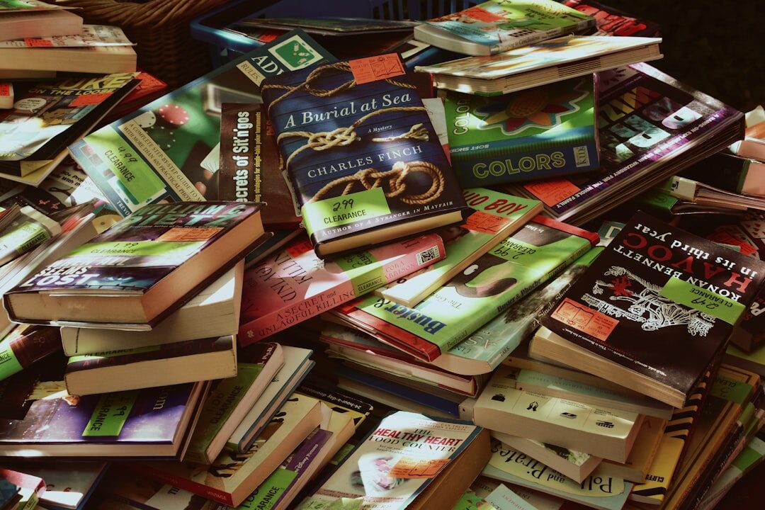 stack of mystery books